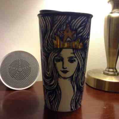STARBUCKS 2016 Siren Mermaid Gold Crown Anniversary Tumbler Travel Coffee Mug - Sold on eBay Oct, 15th 2019 for $18.95