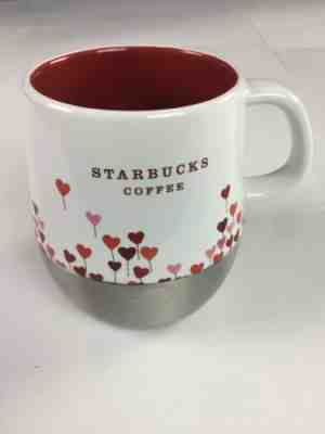 Starbucks Mug Hearts Balloons Ceramic Stainless Steel Cup 14 oz Red Pink 2007 - Sold on eBay Oct, 15th 2019 for $18.99