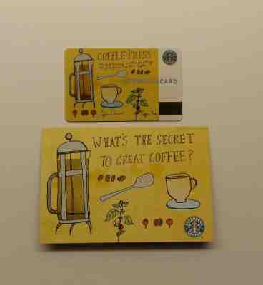 STARBUCKS 2003 COFFEE PRESS CARD W/MATCHING SLEEVE - 6013 - Sold on eBay Oct, 15th 2019 for $37.00