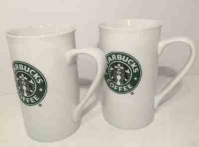 2006 Starbucks Tall Coffee Mugs Latte Mermaid  Logo White 12 oz Cups LOT OF 2 - Sold on eBay Oct, 15th 2019 for $29.99