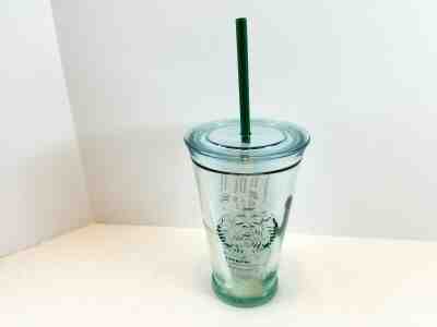 STARBUCKS Recycled Glass Tumbler 16 Oz Cup Lid Green Cold To Go Grande Spain New - Sold on eBay Oct, 15th 2019 for $39.89