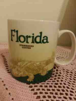 STARBUCKS Florida Mug Collectors Series Coffee Cup 2011 Alligator Green - Sold on eBay Oct, 15th 2019 for $17.99