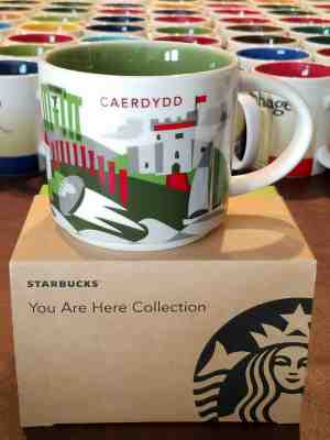 rare mugs Starbucks CAERDYDD CARDIFF You Are Here (YAH) 14 oz mug with SKU tag - Sold on eBay Oct, 15th 2019 for $24.95