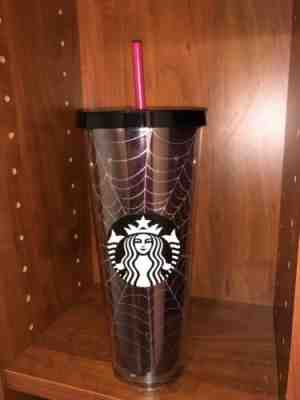 Starbucks Halloween 2019 Spiderweb Glitter Tumbler Cup Limited Edition Fall - Sold on eBay Oct, 15th 2019 for $26.00