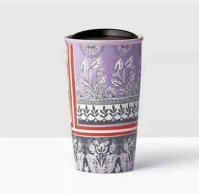  NEW Starbucks 2017 Purple Floral Double Wall Ceramic Coffee Traveler Tumbler - Sold on eBay Oct, 14th 2019 for $16.99