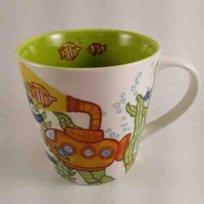 Starbucks Yellow Submarine Coffee Mug Cup 2010 Ocean Whale Turtle Fish Crab - Sold on eBay Oct, 14th 2019 for $16.99