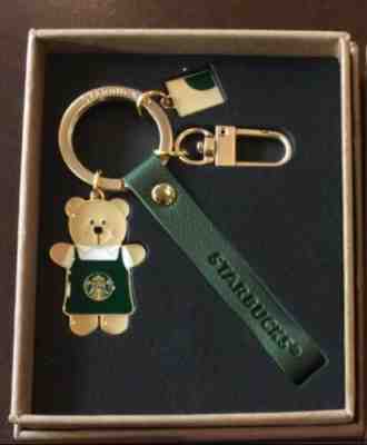 2019 Starbucks Thailand  Green Apron Bearista Bear Keychain w/ Strap -No card - Sold on eBay Oct, 14th 2019 for $20.50