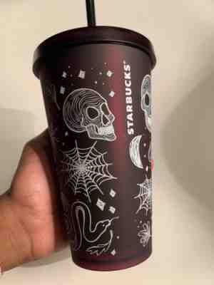 Starbucks 2019 Halloween Skull Tumbler 16oz Purplish Black NEW - Sold on eBay Oct, 14th 2019 for $47.99