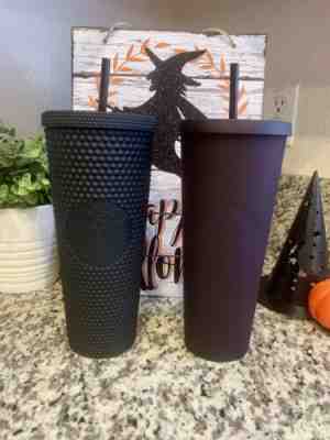 ???? NEW Starbucks Halloween 2019 Tumbler Set Black Studded Reusable Purple Cup - Sold on eBay Oct, 14th 2019 for $105.00