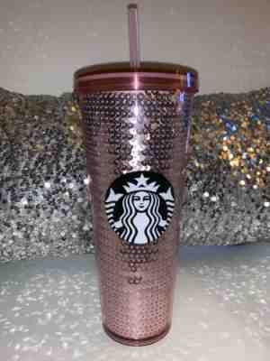 Starbucks 2017 Pink Rose Gold Sequins 24 oz Cup Limited Ed Holiday Tumbler. NWT! - Sold on eBay Oct, 14th 2019 for $42.00