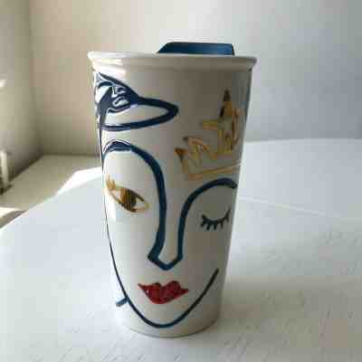 Starbucks 2016 ANNIVERSARY SIREN Swarovski Crystal Red Lips Ceramic Tumbler Cup - Sold on eBay Oct, 14th 2019 for $32.00