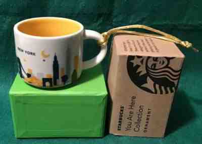 Starbucks New York You Are Here Ornament Espresso Mini Mug Skyline Bridge - Sold on eBay Oct, 14th 2019 for $16.25
