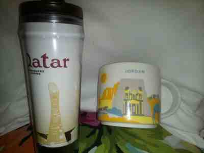 Starbucks Jordan YAH Mug - Petra, Dead Sea - New Series,  w/ FREE QATAR TUMBLER - Sold on eBay Oct, 14th 2019 for $59.95