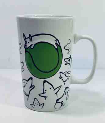 Starbucks Dog Ceramic Coffee Cup 16 oz Mug Dogs Tennis Ball Green White 2015 - Sold on eBay Oct, 14th 2019 for $15.95