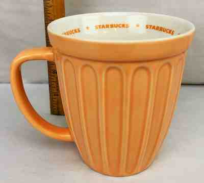 2006 Starbucks Ribbed Fluted Flowerpot Mug 16 fl oz. Peach Pastel NEW - Sold on eBay Oct, 14th 2019 for $20.39