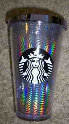 STARBUCKS TUMBLER CUP GRANDE IRIDESCENT SWIRL NO STRAW NEW - Sold on eBay Oct, 13th 2019 for $19.99