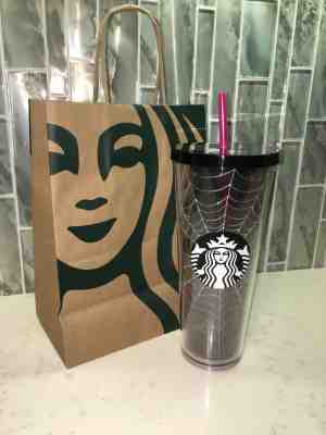 New Starbucks Glitter Spiderweb Tumbler Cup Limited Edition Halloween 2019 24 oz - Sold on eBay Oct, 13th 2019 for $31.00