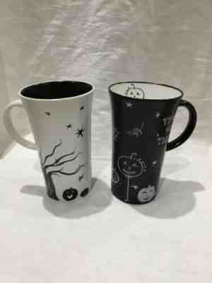 New Collectible Starbucks 2007 Halloween Black & White 14oz Coffee Mugs Set Of 2 - Sold on eBay Oct, 13th 2019 for $31.00