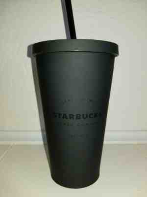 Starbucks Matte Black Tumbler Cold Cup 16oz Grande 2017 - Sold on eBay Oct, 13th 2019 for $40.00