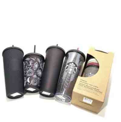 Lot of FIVE Starbucks FALL 2019 Matte Black Studded Glitter Web Hot Cup SOLD OUT - Sold on eBay Oct, 13th 2019 for $150.69