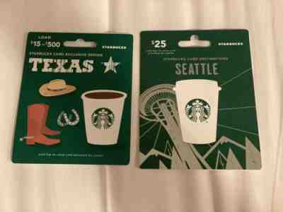 2 X Starbucks Hanger Cards Lot!Texas Seattle   !New Clearance! - Sold on eBay Oct, 13th 2019 for $35.00