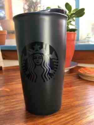 Starbucks Matte Slate Ceramic Travel Tumbler Mug 12oz w/Lid EUC - Sold on eBay Oct, 13th 2019 for $20.00