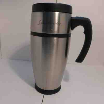 Starbucks 2001 Stainless Steel Barista Tumbler Mug Cup 16 oz handle Indonesia  - Sold on eBay Oct, 13th 2019 for $17.99