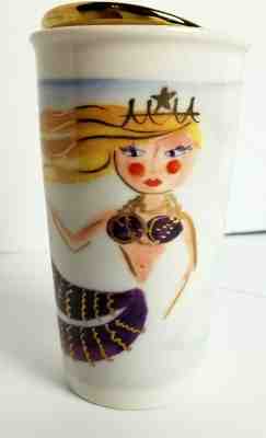 Starbucks Siren Mermaid 2015 Dot Collection Ceramic Travel Tumbler with Lid  - Sold on eBay Oct, 13th 2019 for $34.99