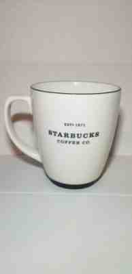 Starbucks 2007 Abbey White with Black Trim 18 oz Coffee Mug Cup - Sold on eBay Oct, 13th 2019 for $19.99
