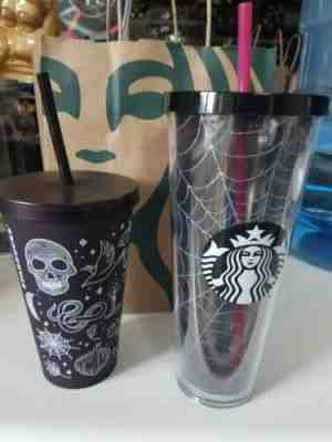 Starbucks Halloween 2019 Silver Spider Web & Purple Tumbler Limited  (SET OF 2) - Sold on eBay Oct, 13th 2019 for $66.00