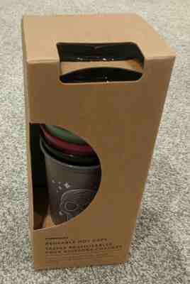 Starbucks 2019 Fall Halloween Set 6 Reusable Hot Cups Tumbler Lid Web Skull Cat - Sold on eBay Oct, 13th 2019 for $15.90