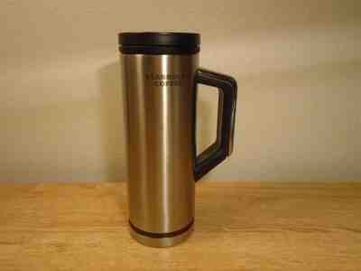 STARBUCKS WOOD GRAIN HANDLE STAINLESS STEEL TRAVEL MUG 2009 - Sold on eBay Oct, 13th 2019 for $34.99