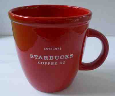 STARBUCKS BARISTA COFFEE Tea Mug Cup RED White Letters 2001 Est 1971 18 oz - Sold on eBay Oct, 13th 2019 for $22.98