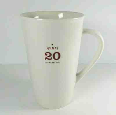 2010 Starbucks Venti 20 Oz Large Coffee Tea Mug Plain White Latte Oversized - Sold on eBay Oct, 13th 2019 for $17.99