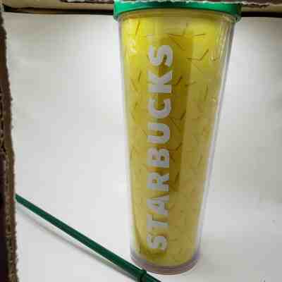 Starbucks 2014 venti pineapple cold double wall tumbler free ship. 2 small dings - Sold on eBay Oct, 13th 2019 for $15.00