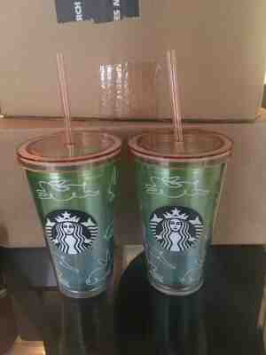 Starbucks Easter Rabbit Tumbler Cold Cup 2019 set of 2 - Sold on eBay Oct, 13th 2019 for $45.00