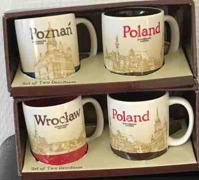 2x2 Mugs Starbucks Set of Two Demitasse Poznan Wroclaw Poland Poland 3oz / 89ml  - Sold on eBay Oct, 13th 2019 for $46.00