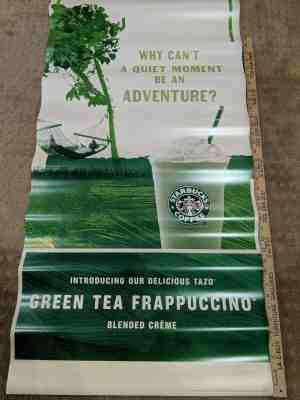 Starbucks Green Tea Frappuccino Poster Sign Store Used Drive Thru Display Art - Sold on eBay Oct, 13th 2019 for $15.95