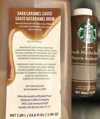 Starbucks Dark Caramel Sauce with Dark Mocha Sauce! - Sold on eBay Oct, 13th 2019 for $64.95