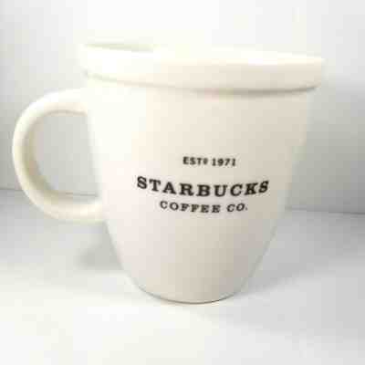 Starbucks Coffee Mug Cup 2001 Barista Abbey White 18 oz Black Graphics Est 1971  - Sold on eBay Oct, 13th 2019 for $21.95