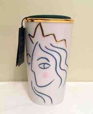 Starbucks Anniversary Crown Siren White Ceramic Tumbler Travel Mug Cup 2017 NEW - Sold on eBay Oct, 13th 2019 for $39.00