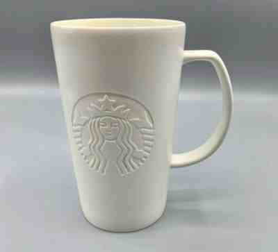 RARE Starbucks Ceramic Grande 16 Oz Coffee Mug 2015 White Embossed Siren Logo - Sold on eBay Oct, 13th 2019 for $18.99