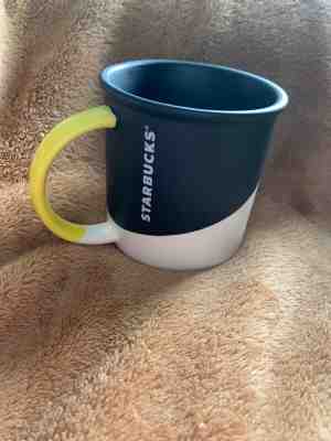 NEW Starbucks Angle Dipped Black With Yellow Handle 2017 Coffee Mug Tea Cup 12oz - Sold on eBay Oct, 13th 2019 for $25.00