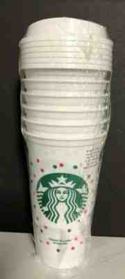 Set 6 STARBUCKS Reusable Recyclable TO-Go 16 oz Plastic Polka Dot Coffee/Tea Cup - Sold on eBay Oct, 13th 2019 for $19.98