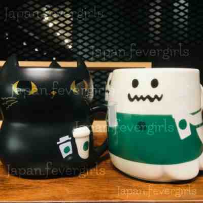 Starbucks Japan Halloween Cat & Ghost Mug Set 2019 12oz - Sold on eBay Oct, 13th 2019 for $65.50