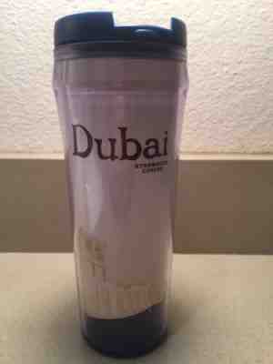 Starbucks Dubai City Coffee Travel Thermos Tumbler Cup Flip Lid 12oz 2004 Blue