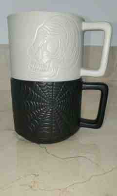 Starbucks 2019 Halloween Ceramic Mug Set of 2 Mugs Spiderweb Black Skull White  - Sold on eBay Nov, 6th 2019 for $24.00