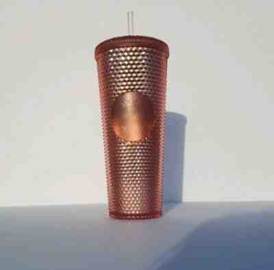 Starbucks 24 Oz Rose Gold Bling Sparkling  Studded Iridescent Cold Brew Tumbler  - Sold on eBay Nov, 6th 2019 for $54.99