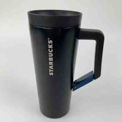 Starbucks Stainless Steel Travel Mug Black Clip Handle is Blue 16 ounces - Sold on eBay Nov, 6th 2019 for $19.99