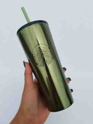 Starbucks Stainless Steel Cold Cup 16 oz Green Fall 2019 Tumbler SKU - Sold on eBay Nov, 6th 2019 for $47.99
